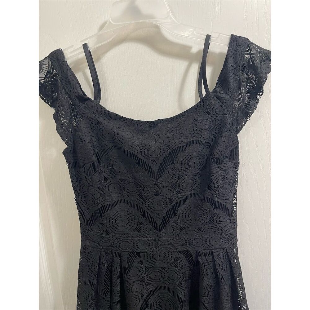 Annabella Women's Off The Shoulder Lace Dress Black Size S Knee Length sku13 - Picture 2 of 11